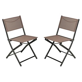 Flash Furniture 2 Pack Commercial Outdoor Flex Comfort Folding Chair with Metal Frame