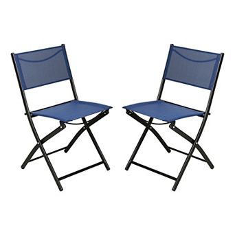 Flash Furniture 2 Pack Commercial Outdoor Flex Comfort Folding Chair with Metal Frame