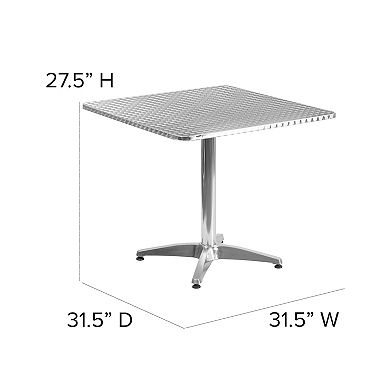 Flash Furniture 31.5" Square Aluminum Smooth Top Indoor-Outdoor Table with Base