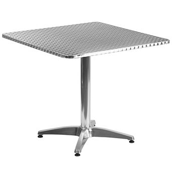 Flash Furniture 31.5" Square Aluminum Smooth Top Indoor-Outdoor Table with Base