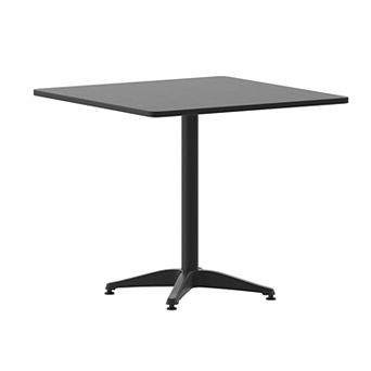 Flash Furniture 31.5" Square Aluminum Smooth Top Indoor-Outdoor Table with Base
