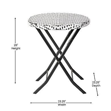 Flash Furniture 3PC Indoor/Outdoor PE Rattan Folding Bistro Set