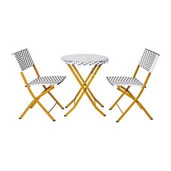 Flash Furniture 3 pc Indoor/Outdoor PE Rattan Folding Bistro Set