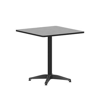 Flash Furniture 27.5" Square Aluminum Smooth Top Indoor-Outdoor Table with Base