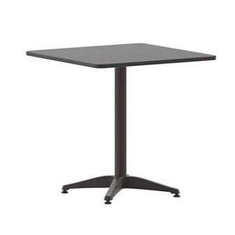 Flash Furniture 27.5" Square Aluminum Smooth Top Indoor-Outdoor Table with Base