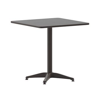 Flash Furniture 27.5" Square Aluminum Smooth Top Indoor-Outdoor Table with Base