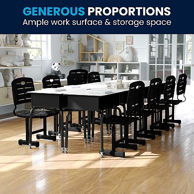 Flash Furniture Student Desk with Open Front Metal Book Box - School Furniture - Open Storage