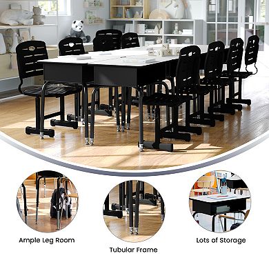 Flash Furniture Student Desk with Open Front Metal Book Box - School Furniture - Open Storage
