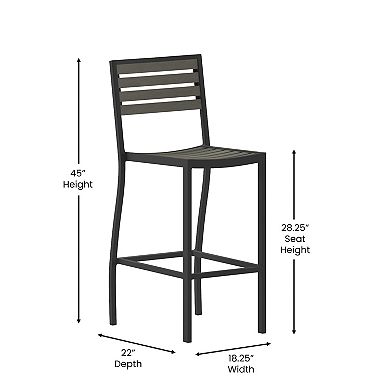 Flash Furniture Commercial Grade Outdoor All-Weather Bar Stool with Poly Resin Slats