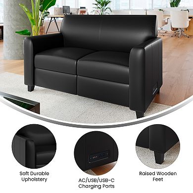 Flash Furniture LeatherSoft Loveseat with Clean Line Stitched Frame