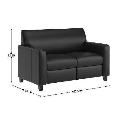Flash Furniture LeatherSoft Loveseat with Clean Line Stitched Frame