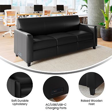 Flash Furniture LeatherSoft Sofa with Clean Line Stitched Frame