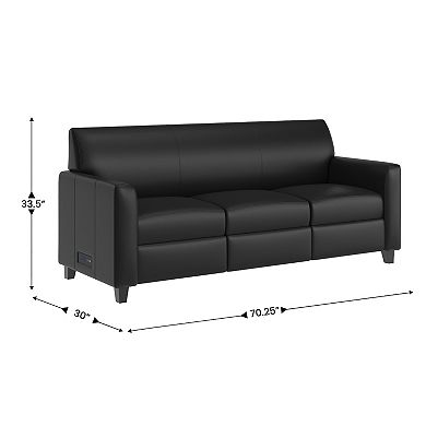 Flash Furniture LeatherSoft Sofa with Clean Line Stitched Frame