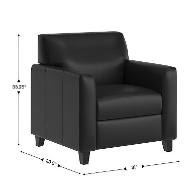 Flash Furniture LeatherSoft Chair with Clean Line Stitched Frame