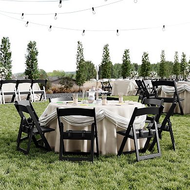 Flash Furniture 10Pk Kids Resin Folding Chair with Vinyl Padded Seat