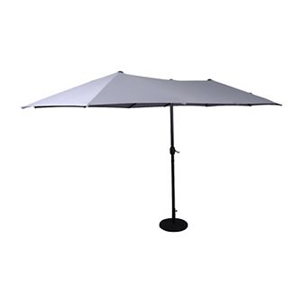 Flash Furniture Commercial 15 FT Triple Head Patio Umbrella with Crank and Easy Lift Function