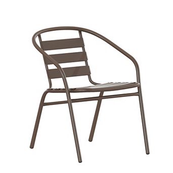 Flash Furniture Metal Restaurant Stack Chair with Aluminum Slats