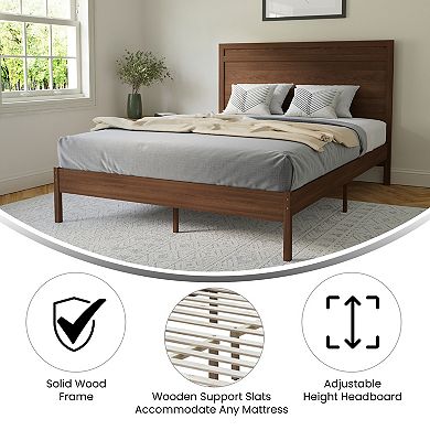 Flash Furniture Solid Wood Platform Bed with Headboard and Wooden Slats