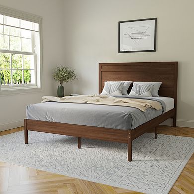 Flash Furniture Solid Wood Platform Bed with Headboard and Wooden Slats