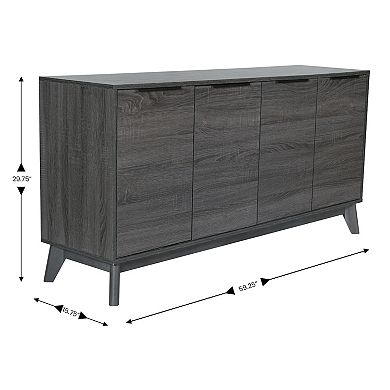 Merrick Lane Buffet TV Stand with 4 Soft Close Doors and Shelves