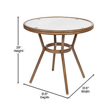 Flash Furniture Indoor/Outdoor Commercial Bistro Set with Table and Two Chairs
