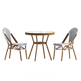 Flash Furniture Indoor/Outdoor Commercial Bistro Set with Table and Two Chairs