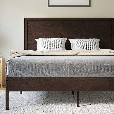 Flash Furniture Solid Wood Platform Bed with Headboard and Wooden Slats