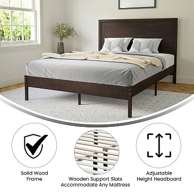 Flash Furniture Solid Wood Platform Bed with Headboard and Wooden Slats