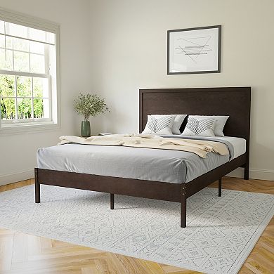 Flash Furniture Solid Wood Platform Bed with Headboard and Wooden Slats