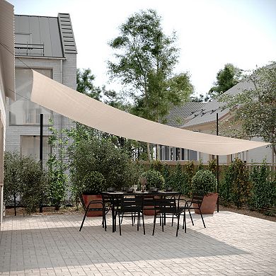 Flash Furniture Weather Resistant Sun Shade Canopy with Included Nylon Ropes
