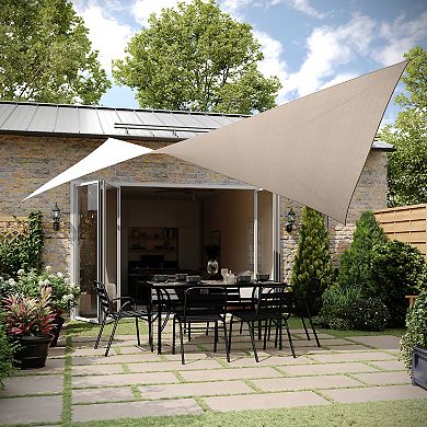Flash Furniture Weather Resistant Sun Shade Canopy with Included Nylon Ropes