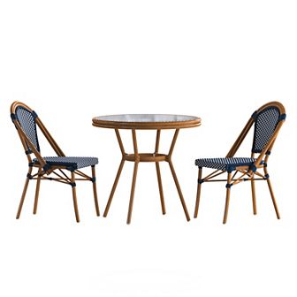 Flash Furniture Indoor/Outdoor Commercial Bistro Set with Table and Two Chairs
