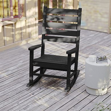 Flash Furniture Classic Commercial Grade Outdoor All-Weather HDPE Rocking Chair