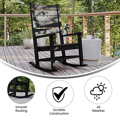 Flash Furniture Classic Commercial Grade Outdoor All-Weather HDPE Rocking Chair