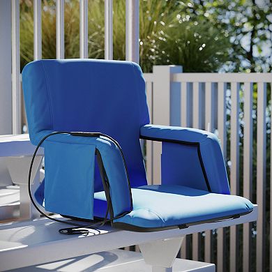 Flash Furniture Foldable Reclining Stadium Chair with Backpack Straps-Heated Back and Seat