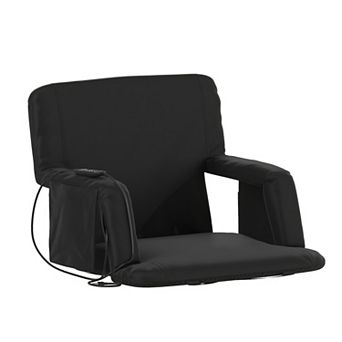 Flash Furniture Foldable Reclining Stadium Chair with Backpack Straps-Heated Back and Seat