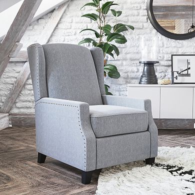 Flash Furniture Push Back Wing Back Pocket Spring Recliner with Side Accent Nail Trim