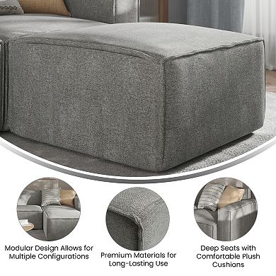 Flash Furniture Contemporary Modular Sectional Sofa Ottoman