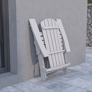 Flash Furniture All-Weather Poly Resin Folding Adirondack Chair - Patio Chair