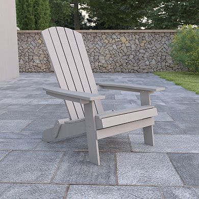 Flash Furniture All-Weather Poly Resin Folding Adirondack Chair - Patio Chair