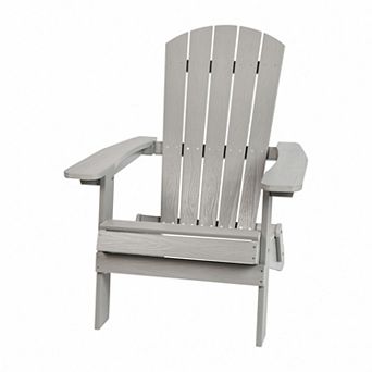 Flash Furniture All-Weather Poly Resin Folding Adirondack Chair - Patio Chair