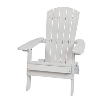 Flash Furniture All-Weather Poly Resin Folding Adirondack Chair - Patio Chair
