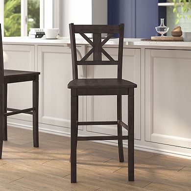 Flash Furniture Commercial Grade Wooden Bar Height Stool, Set of 2