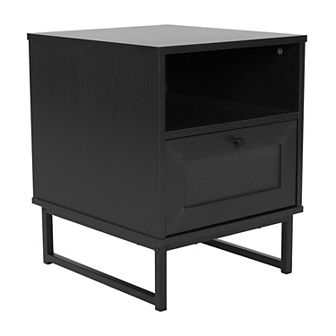 Merrick Lane Wooden Mid-Century Modern Bed Side Table/Nightstand with Drawer