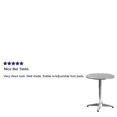 Flash Furniture 23.5" Round Aluminum Smooth Top Indoor-Outdoor Table with Base