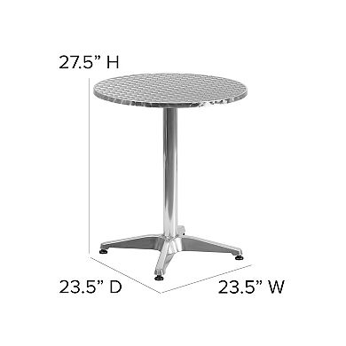 Flash Furniture 23.5" Round Aluminum Smooth Top Indoor-Outdoor Table with Base