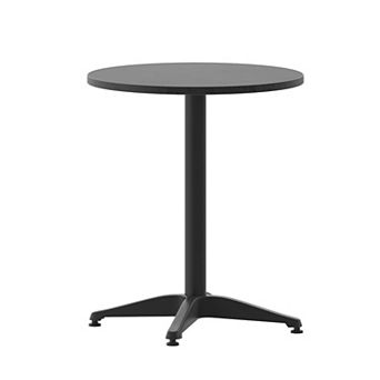 Flash Furniture 23.5" Round Aluminum Smooth Top Indoor-Outdoor Table with Base