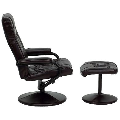 Flash Furniture Contemporary Multi-Position Recliner and Ottoman with Wrapped Base