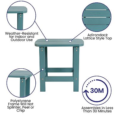 Flash Furniture All-Weather Poly Resin Adirondack Side Table - Patio Table