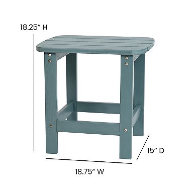 Flash Furniture All-Weather Poly Resin Adirondack Side Table - Patio Table